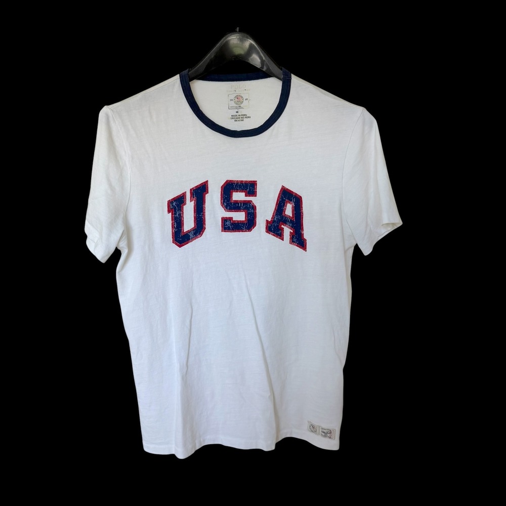 Polo Ralph Lauren 2016 Team USA Olympic Ringer T-Shirt M White Rio 2016
